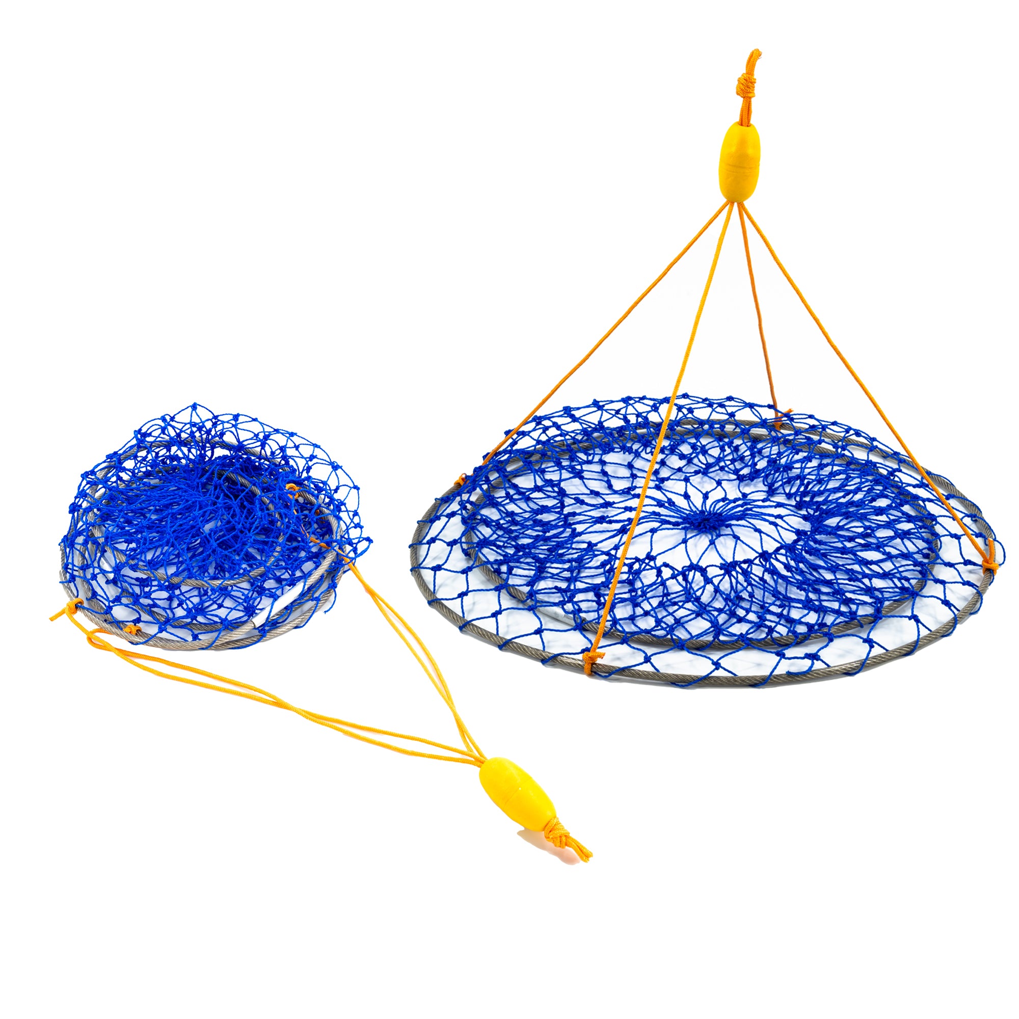 LUPUSH Crab Ring Trap Kit – Collapsible Stainless Steel Crab Net with 100ft Rope, Bait Bag, Clip & Ruler – 24”