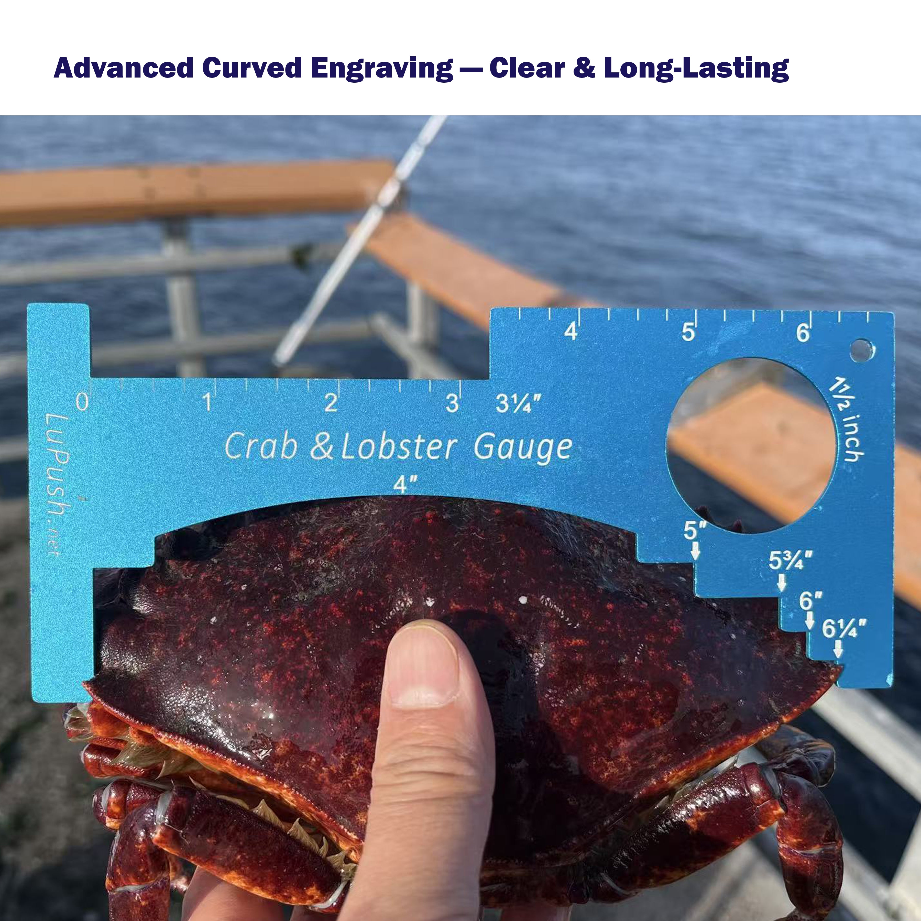 LuPush Crab Gauge & Lobster Ruler – 3mm Thick Aluminum