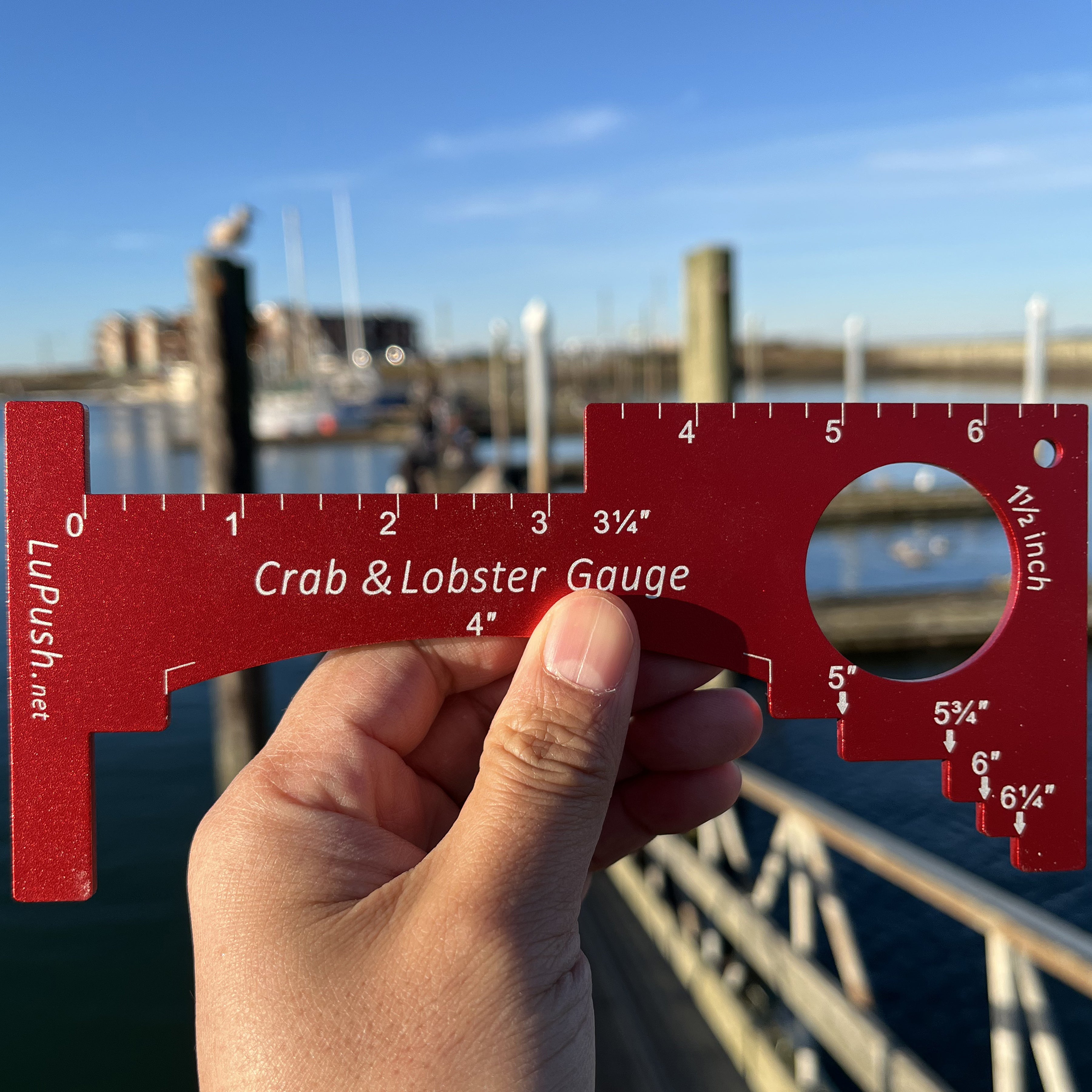 LuPush Crab Gauge & Lobster Ruler – 3mm Thick Aluminum